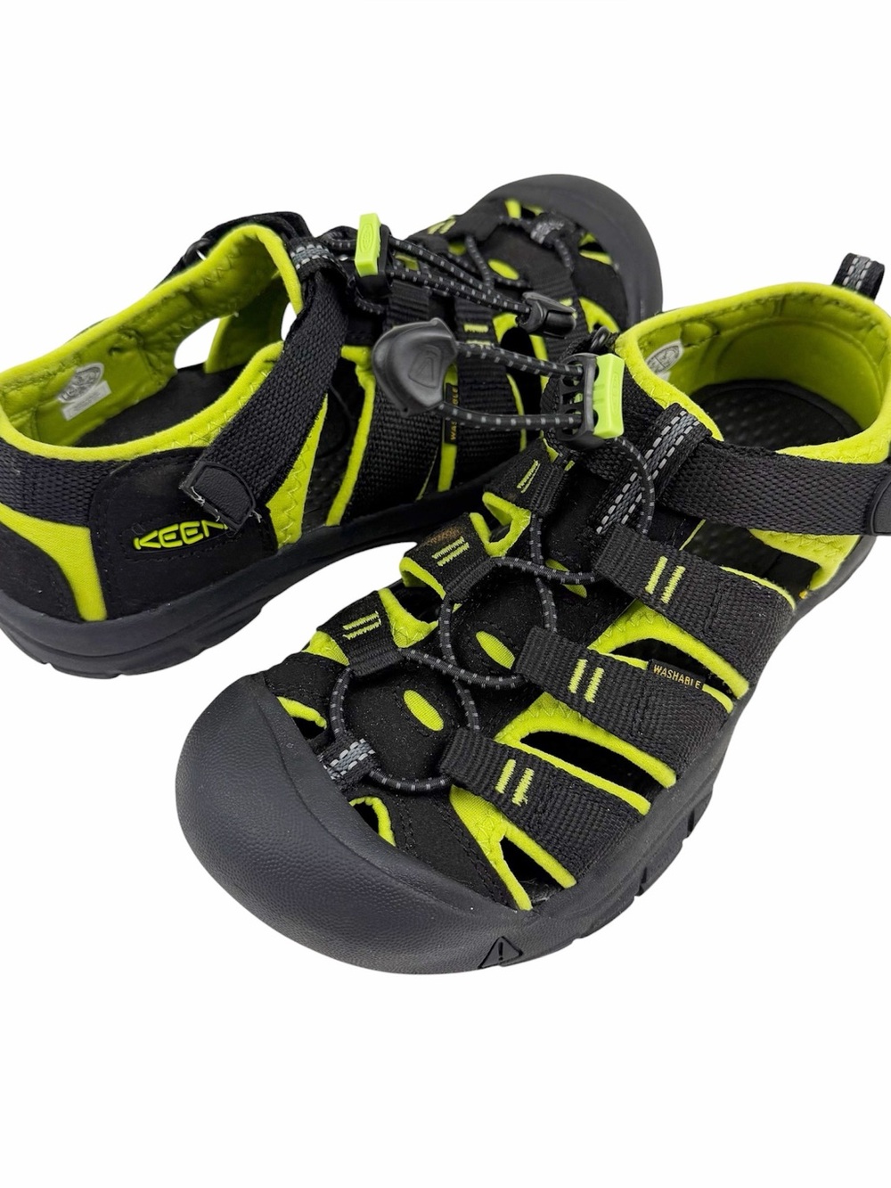 Keen Youth Newport H2 Sandals 1009965 Black Green Closed Toe Water Shoes Size 3